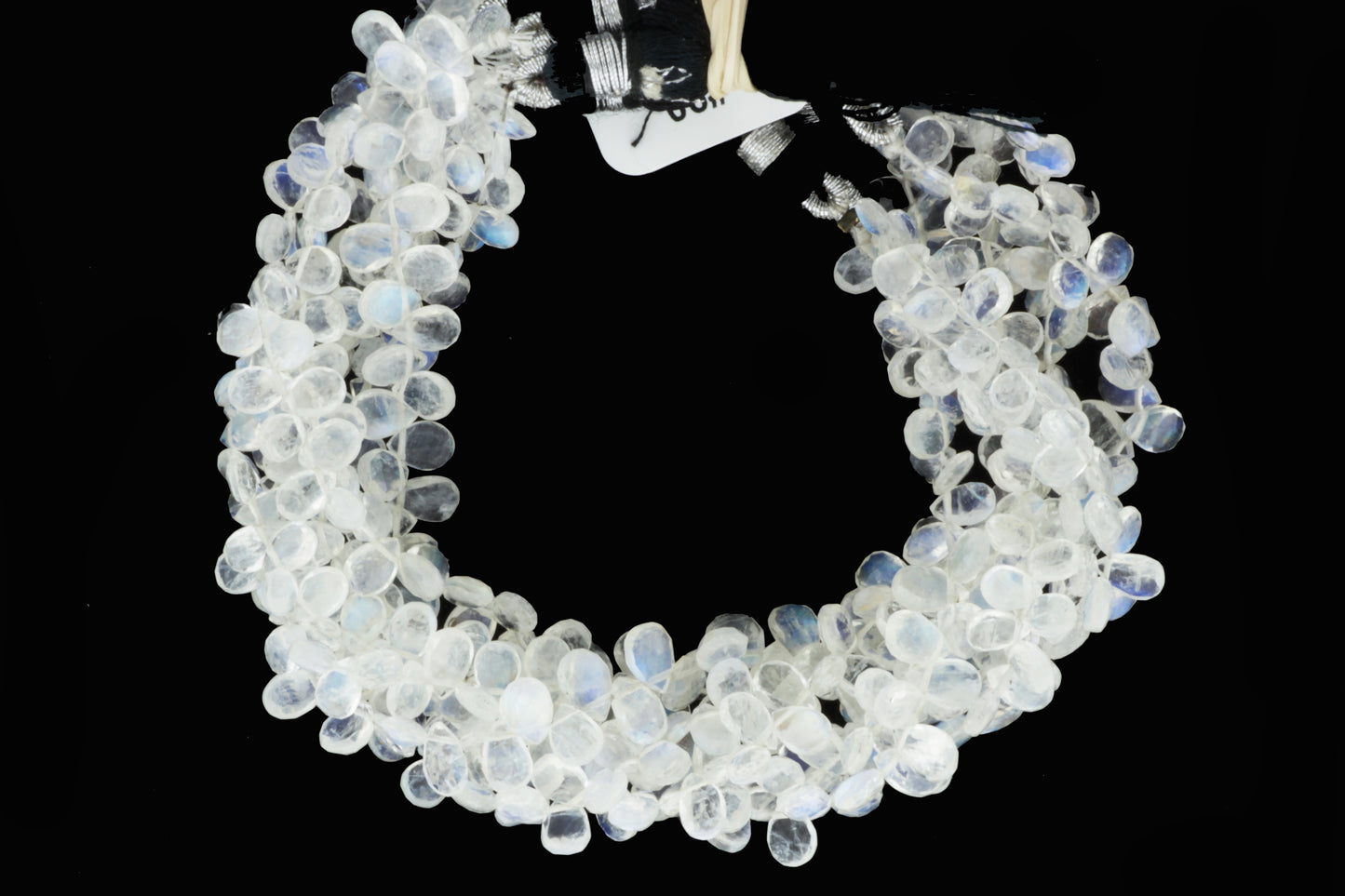 AA Blue Rainbow Moonstone 5x3mm Faceted Pear Shaped Briolettes