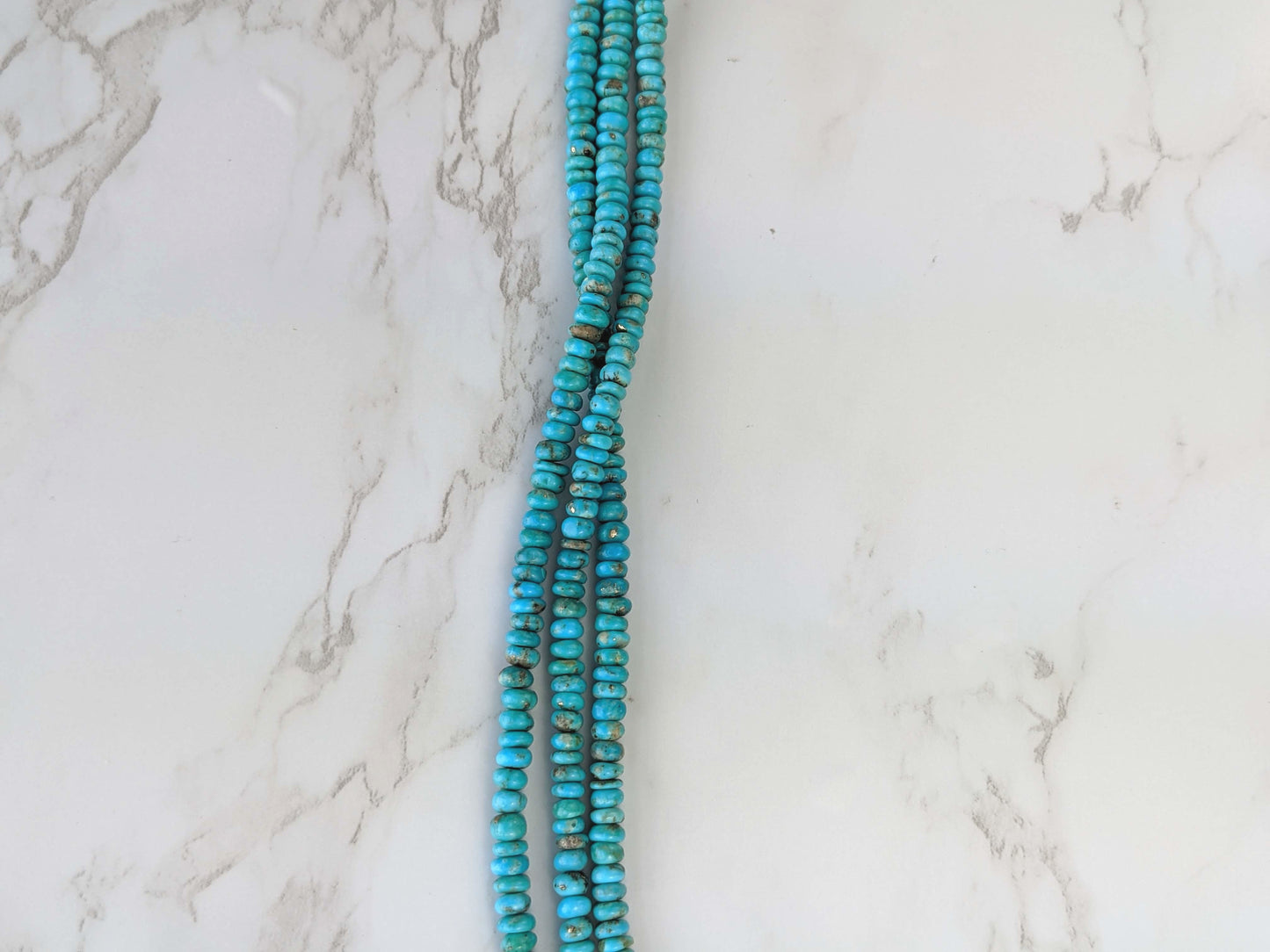 Natural Light Blue Turquoise 5mm Smooth Rondelles