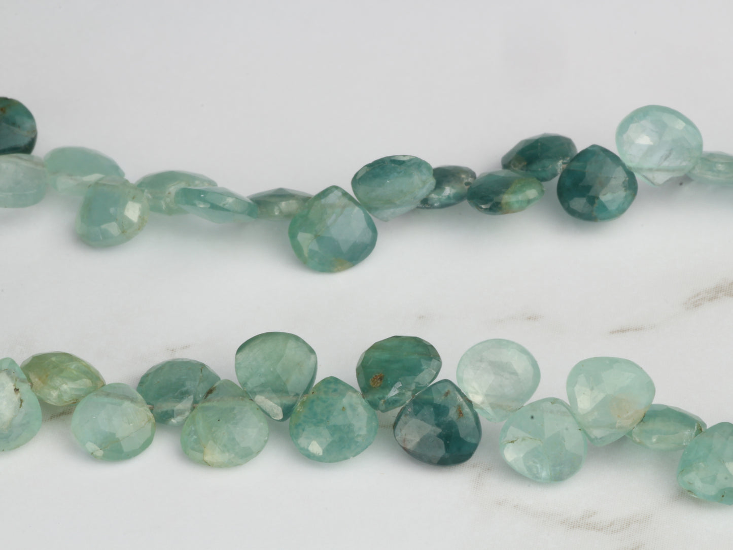 Ombre Blue Grandiderite 5mm Smooth Heart Shaped Briolettes