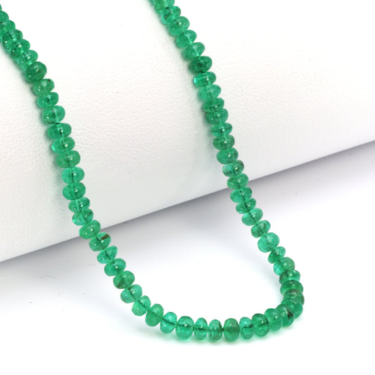 Green Emerald 3.5mm Smooth Rondelles