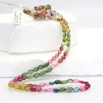 Watermelon Tourmaline 6x4mm Smooth Ovals