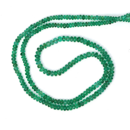 Green Emerald 2.2mm - 3mm Smooth Rondelles Bead Strand