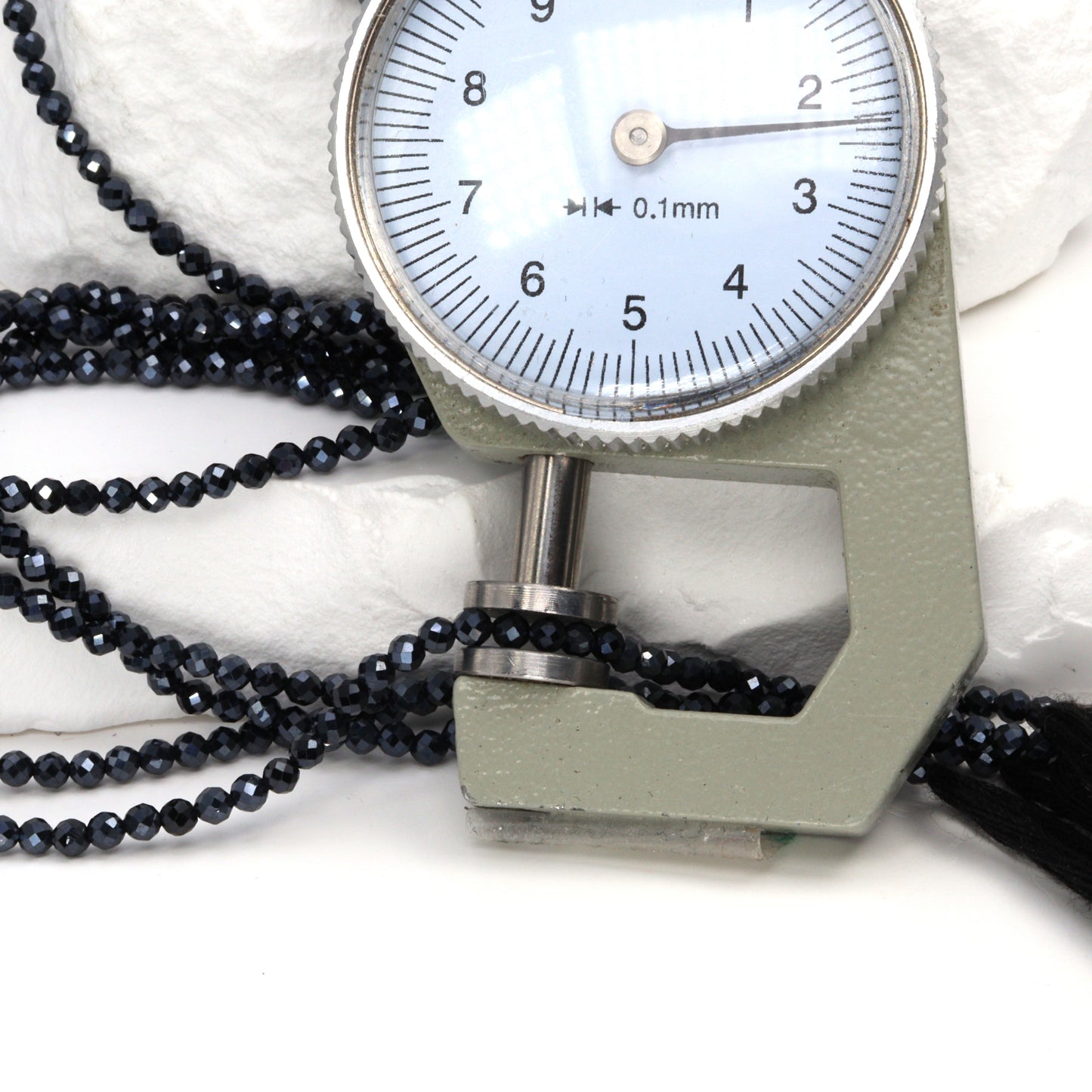 Coated Black Spinel 2.5mm Faceted Rounds Bead Strand