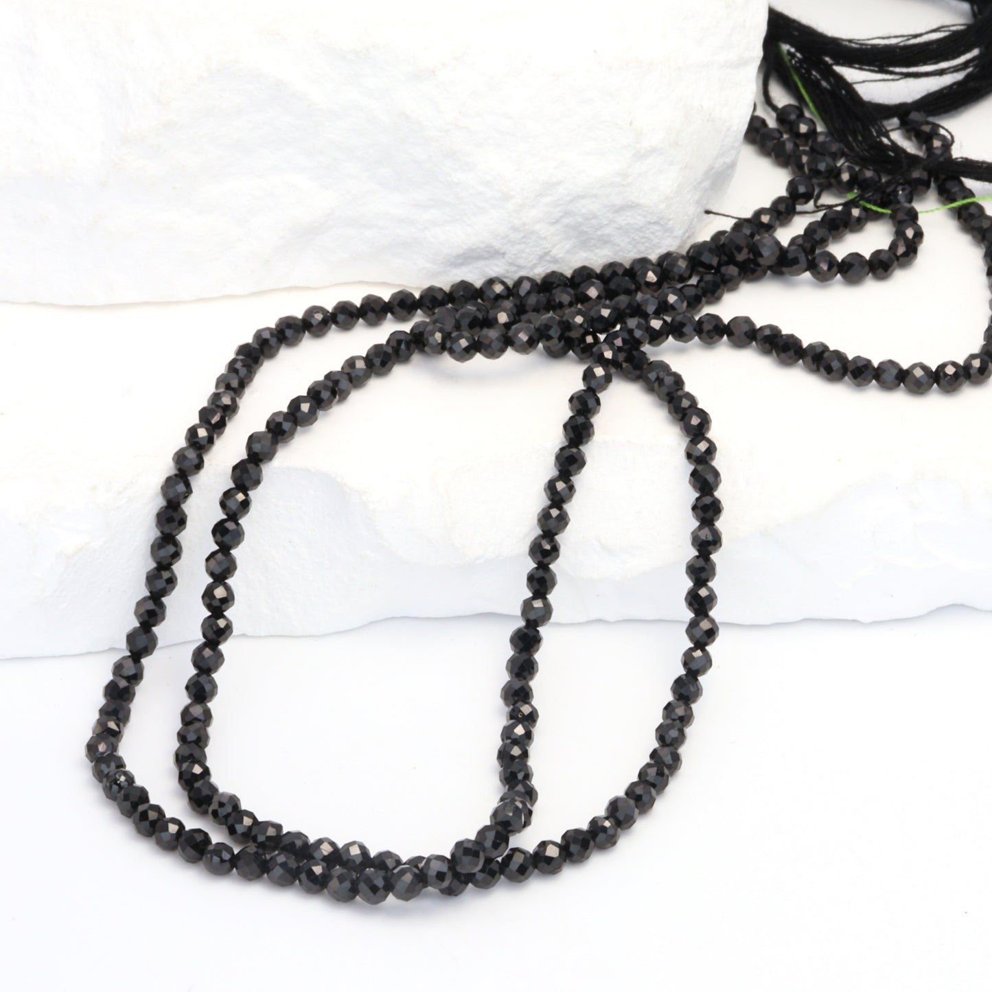 Black Spinel 3mm Faceted Rounds