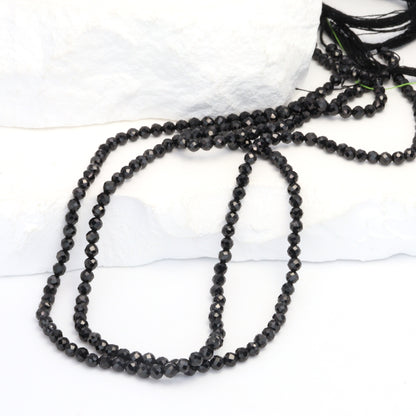 Black Spinel 3mm Faceted Rounds