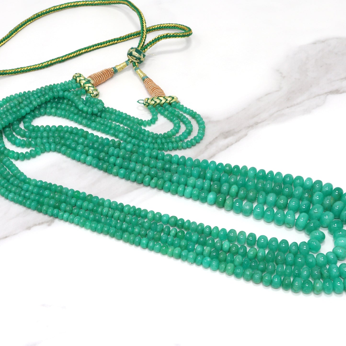 Green Emerald 4mm Smooth Rondelles