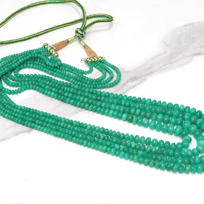 Green Emerald 4mm Smooth Rondelles