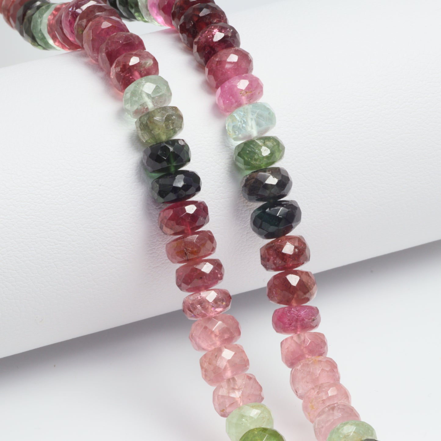 Watermelon Tourmaline 7mm Faceted Rondelles