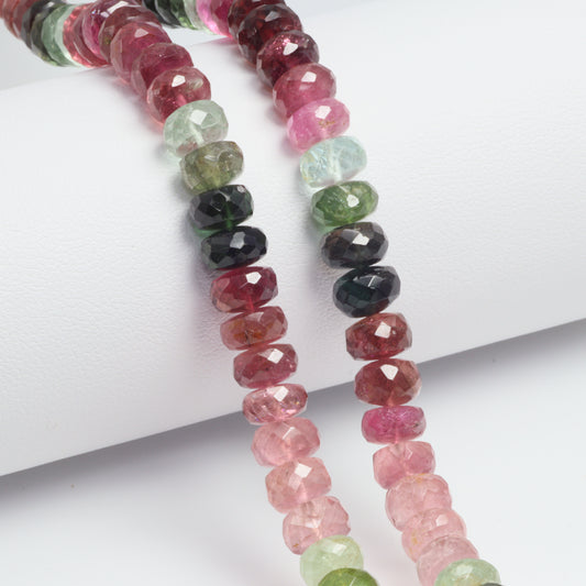 Watermelon Tourmaline 7mm Faceted Rondelles