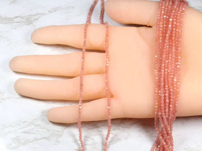 Pink Rhodochrosite 2.5mm Faceted Rounds
