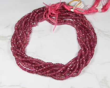 Pink Tourmaline 3.5m Faceted Rondelles