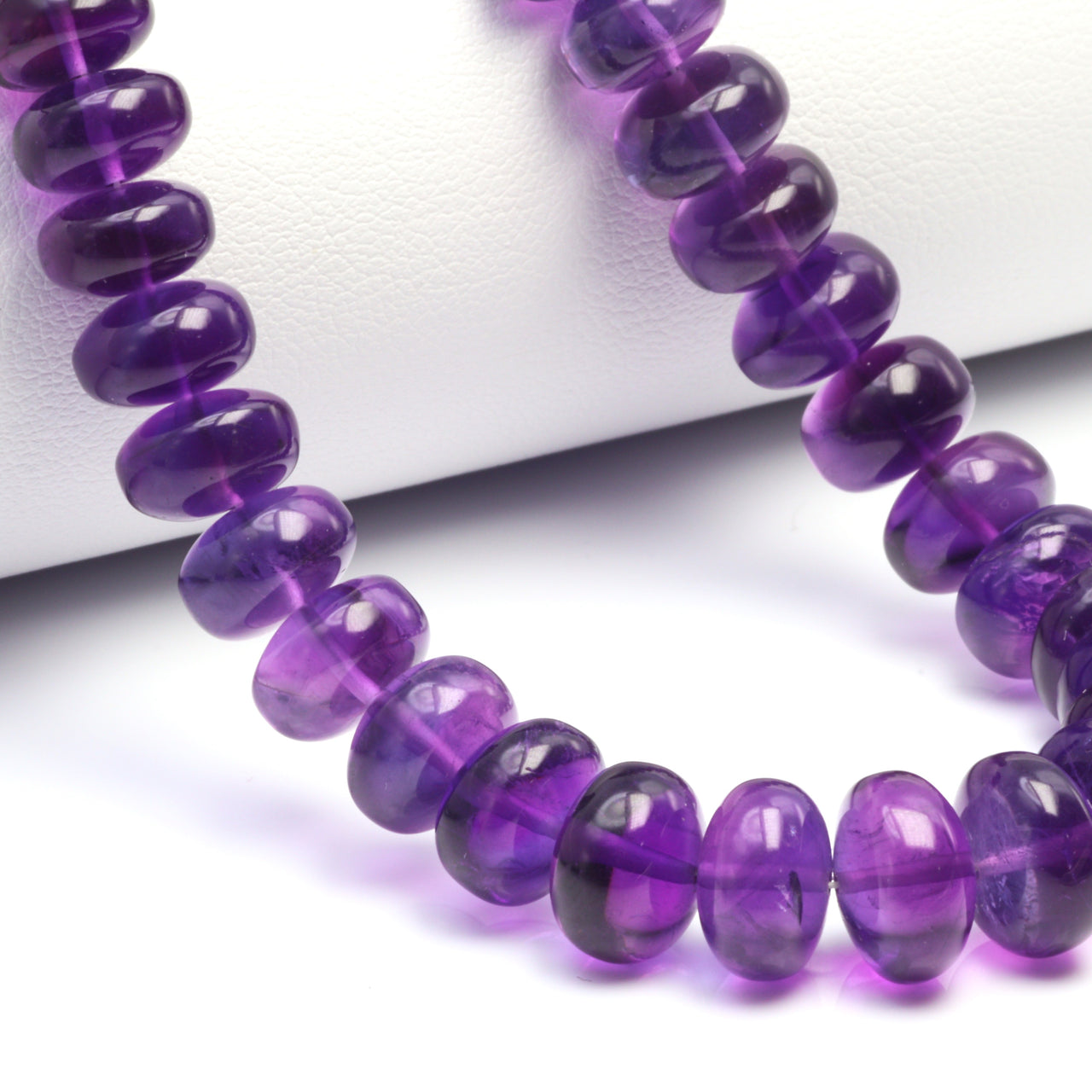 Purple Amethyst 6mm Smooth Rondelles