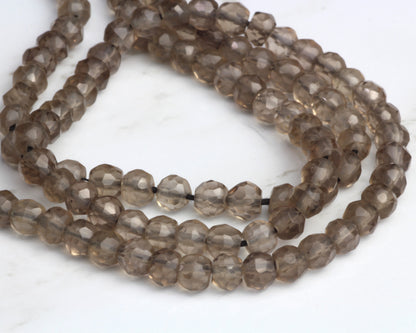 Light Smoky Quartz 3.5mm Faceted Rondelles