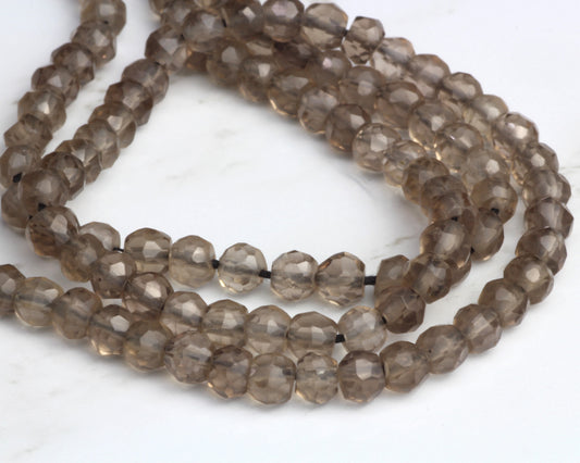 Light Smoky Quartz 3.5mm Faceted Rondelles