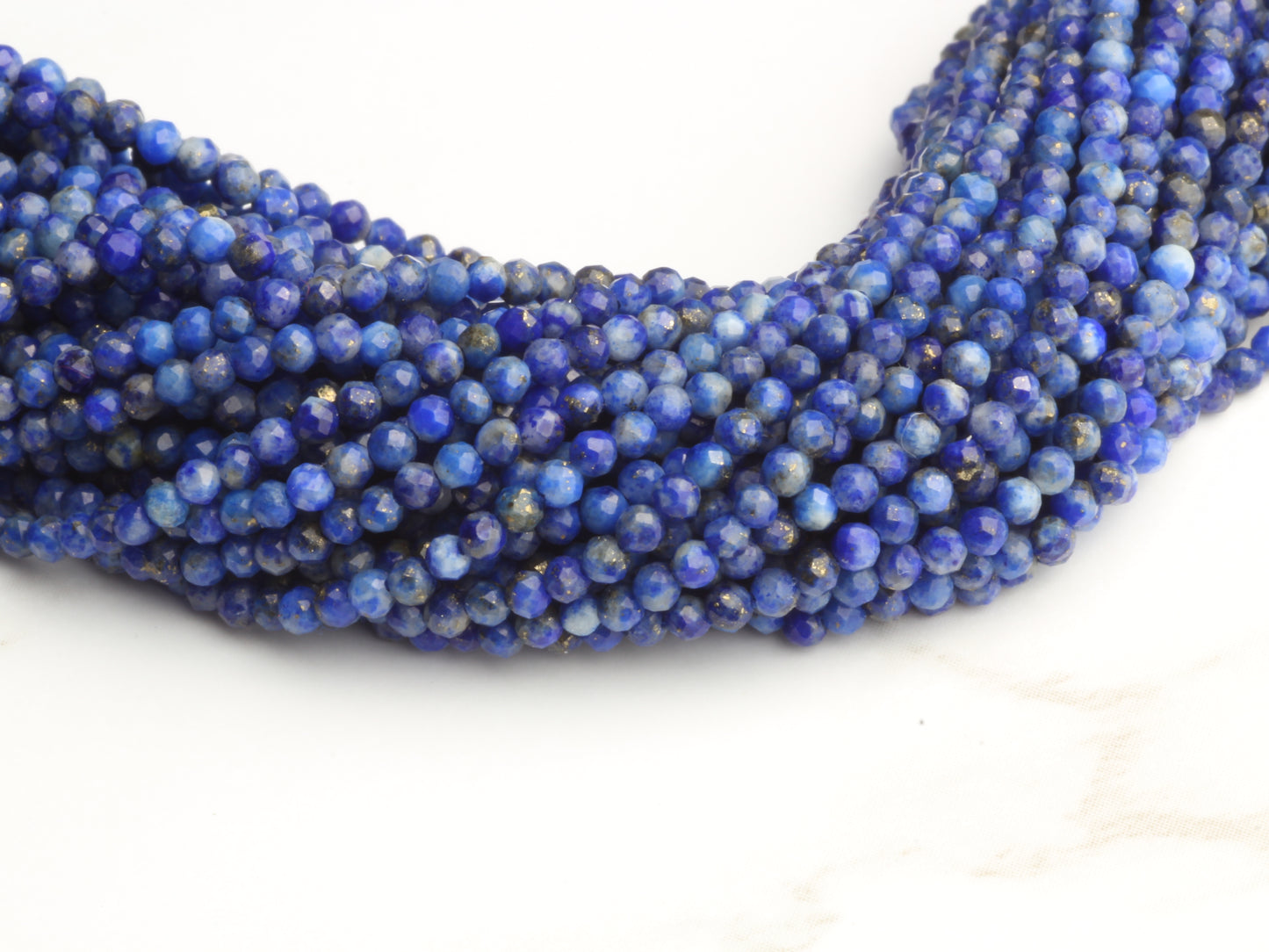 Lapis Lazuli 2mm Faceted Rounds Bead Strand