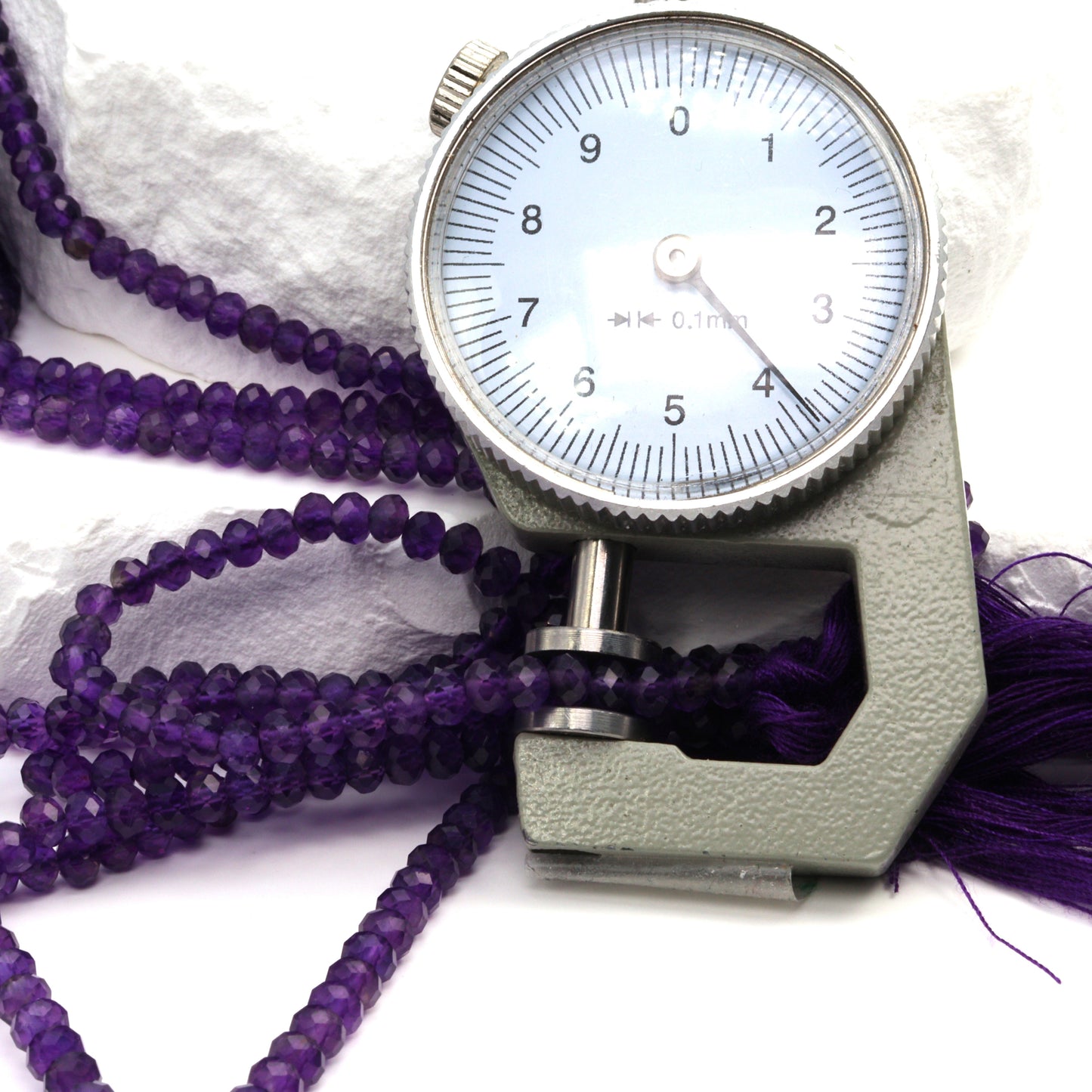 Amethyst 4mm Faceted Rondelles Bead Strand