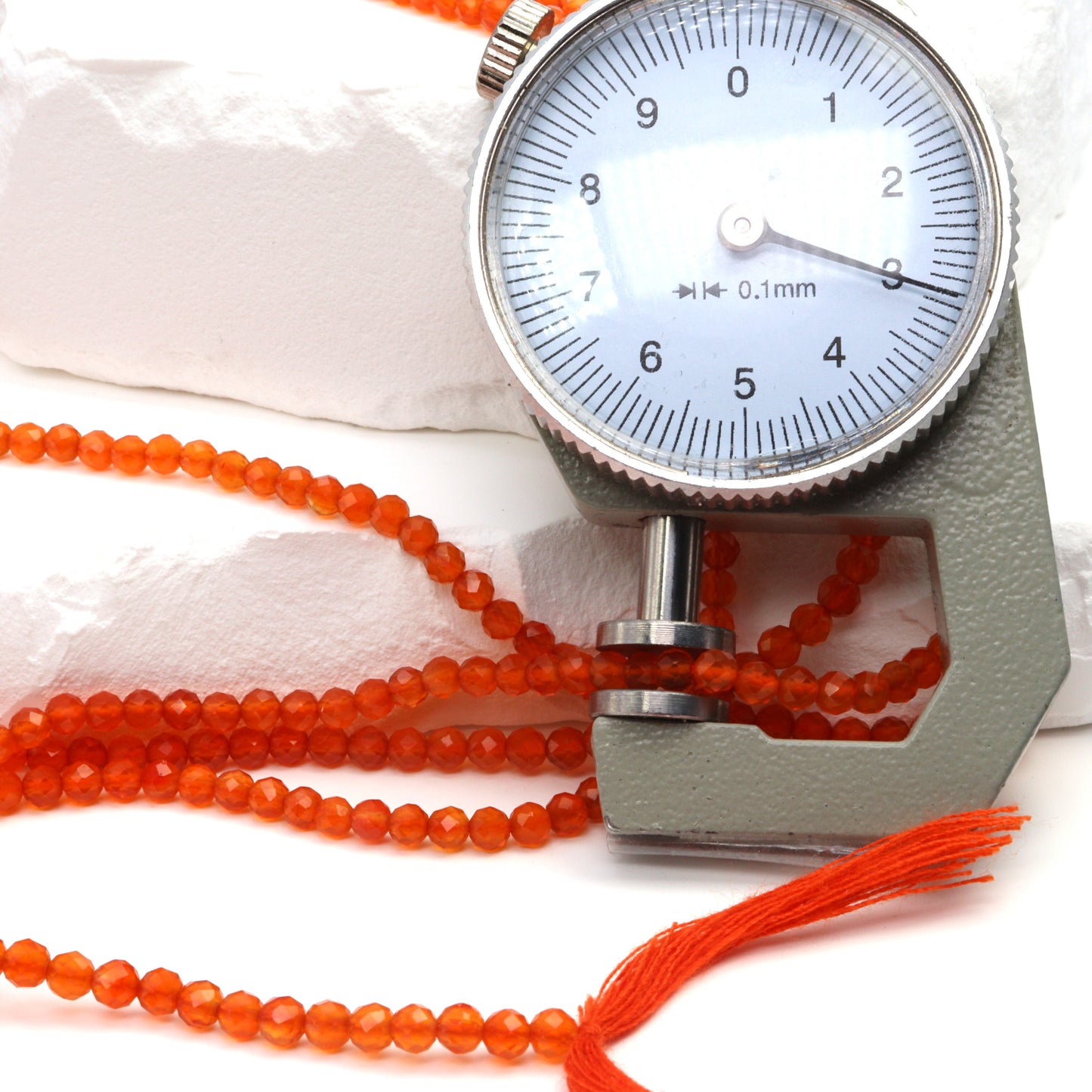 Orange Carnelian 3mm Faceted Rounds
