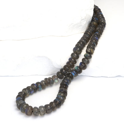 Blue Labradorite 6mm Smooth Rondelles Bead Strand