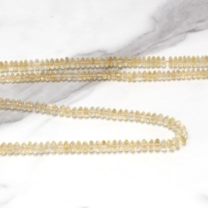 Light Yellow Citrine 8mm German Cut Faceted Rondelles