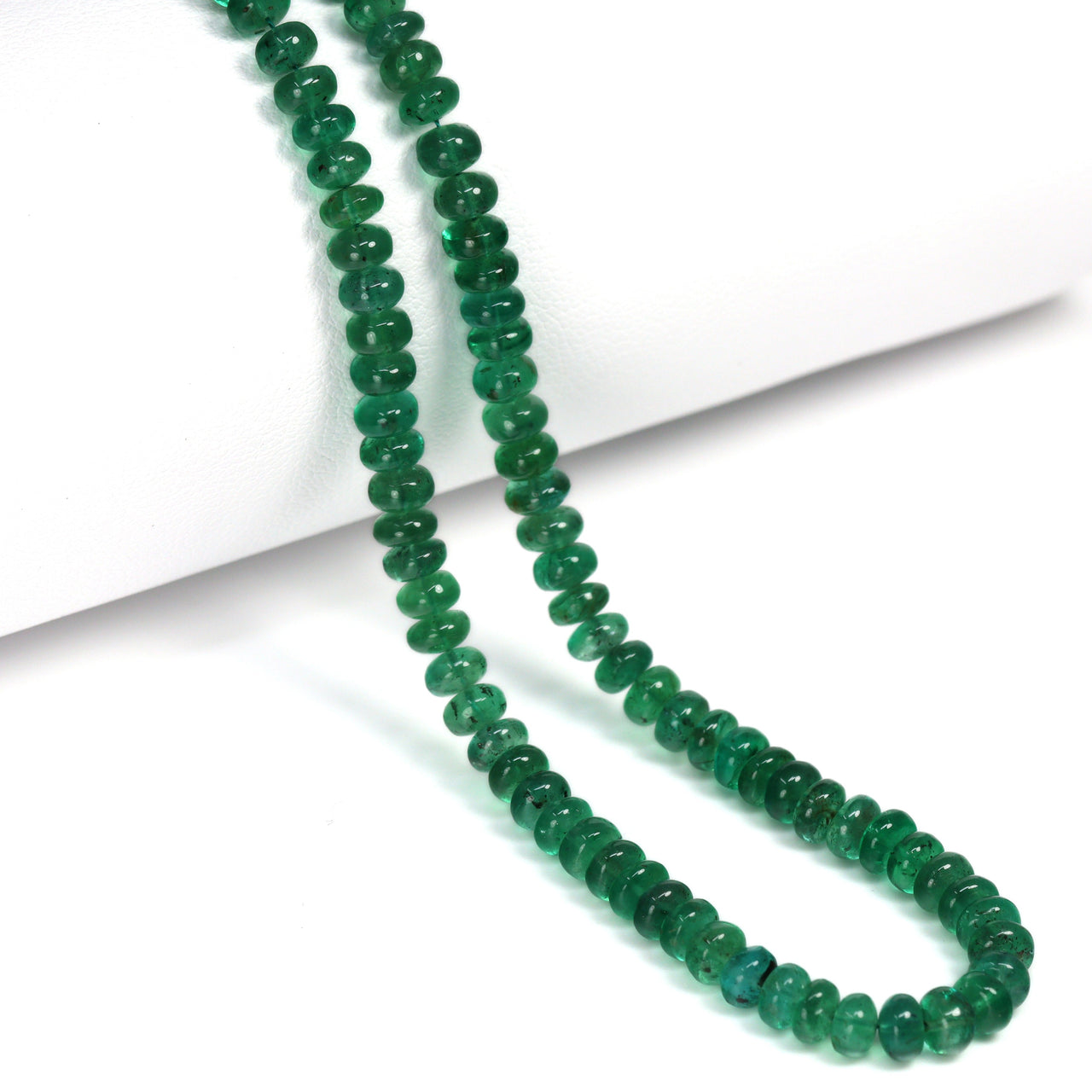 Green Emerald 4mm Smooth Rondelles Bead Strand