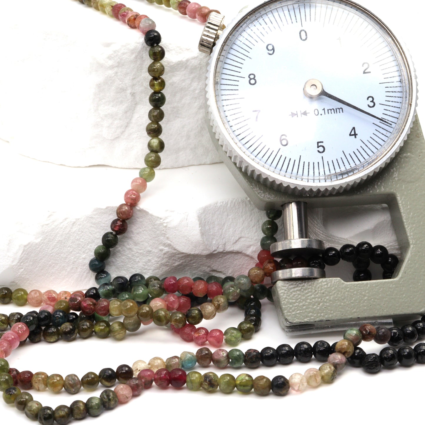 Watermelon Tourmaline 3.5mm Smooth Rounds Bead Strand