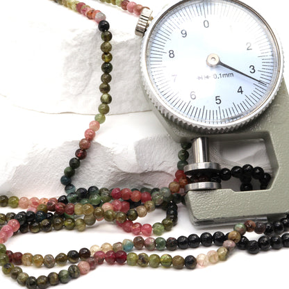 Watermelon Tourmaline 3.5mm Smooth Rounds Bead Strand
