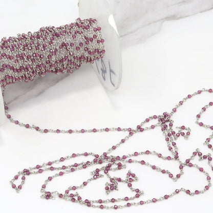 Rhodolite Garnet 2mm Faceted Rounds