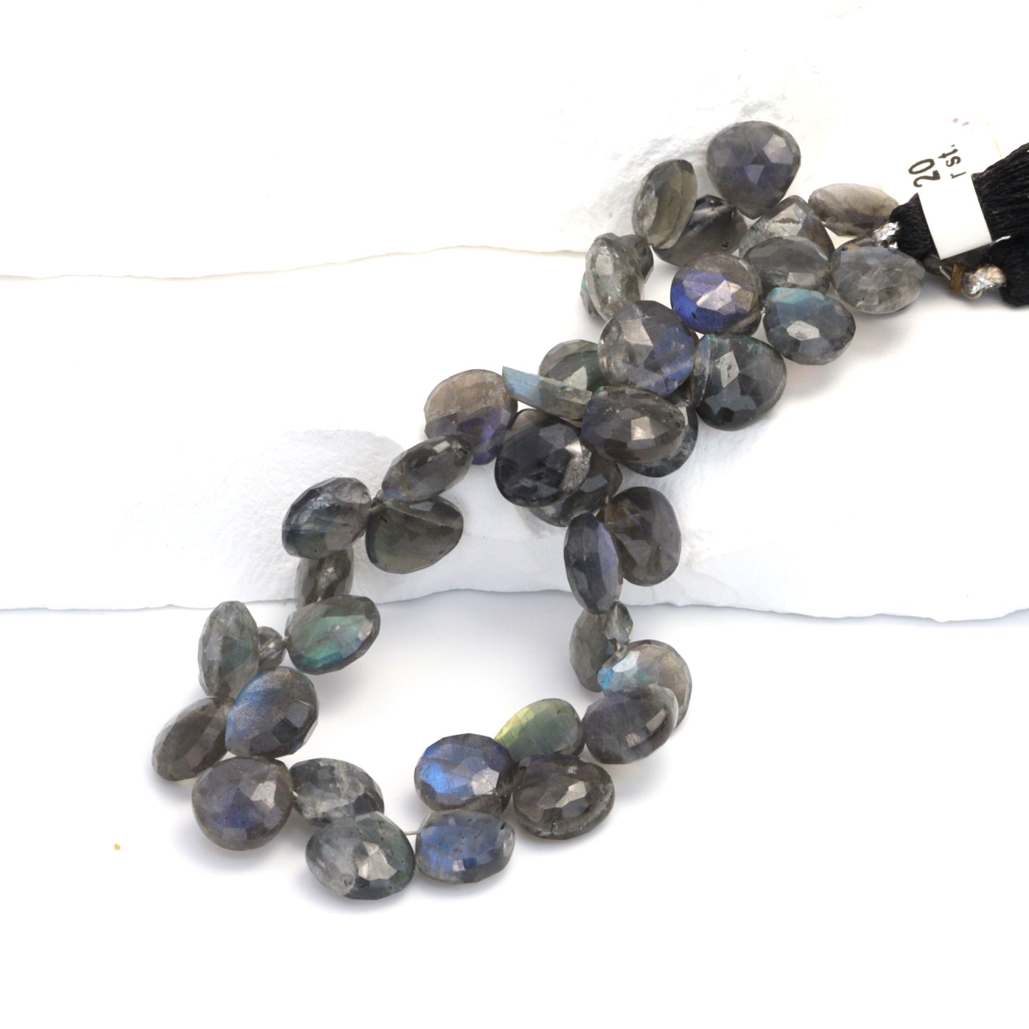 AA Dark Blue Labradorite 8mm Faceted Heart Shaped Briolettes