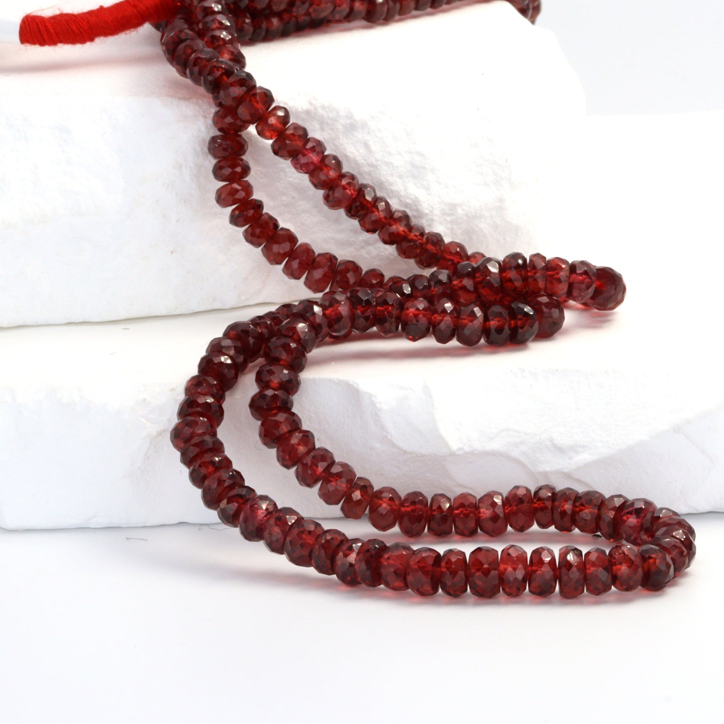 Red Garnet 4.5mm Faceted Rondelles