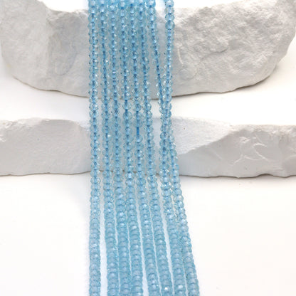 Sky Blue Topaz 3mm Faceted Rondelles Bead Strand