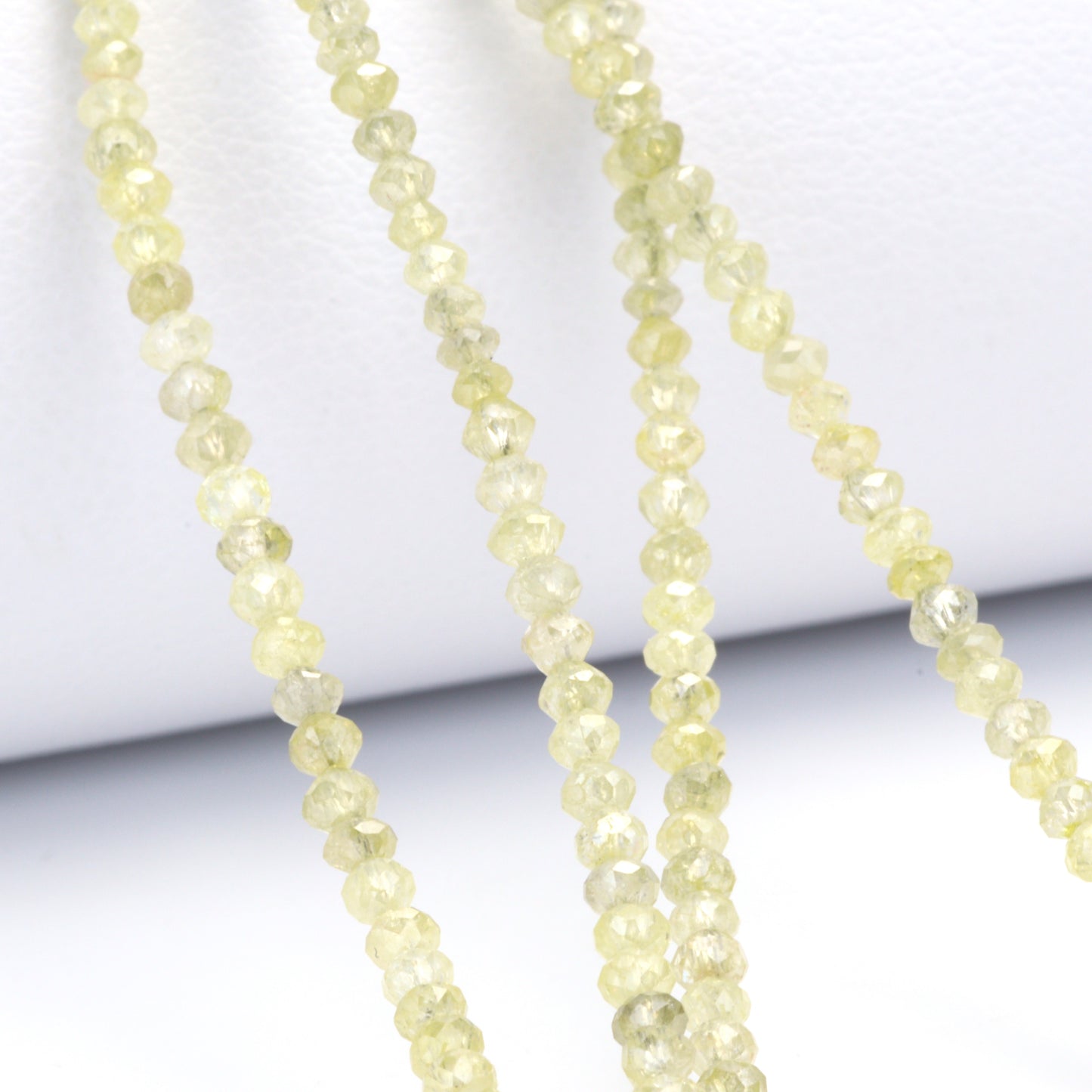 Champagne Diamond 2.1mm - 2.7mm Hand Faceted Rondelles Bead Strand