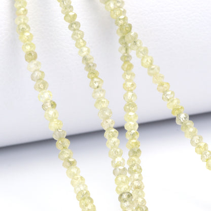Champagne Diamond 2.1mm - 2.7mm Hand Faceted Rondelles Bead Strand