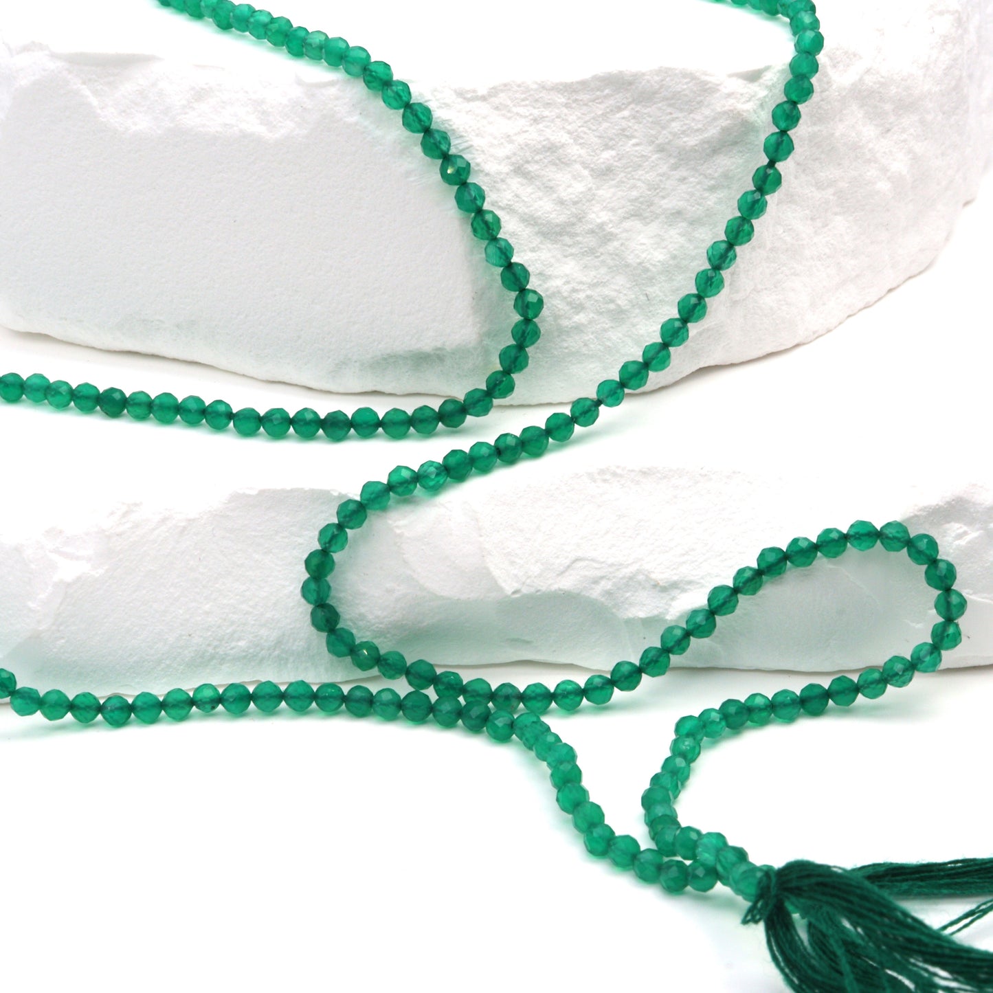 Green Onyx 2.5mm Faceted Rounds Bead Strand