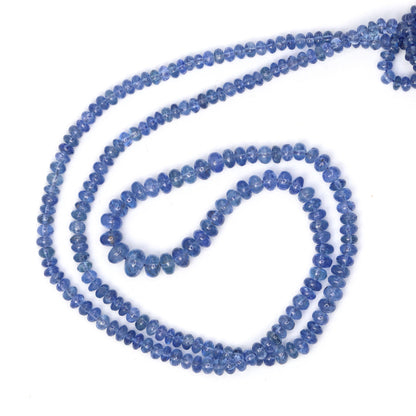 Cornflower Blue Sapphire 3.5mm – 5.5mm Smooth Rondelles Bead Strand