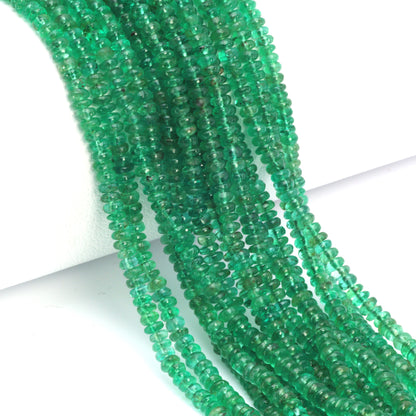 Green Emerald 2.5mm - 3.0mm Smooth Rondelles Bead Strand
