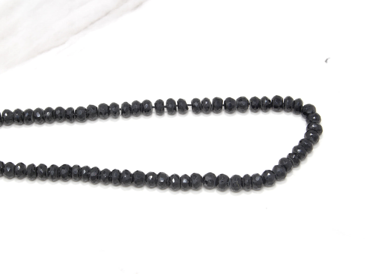 Black Spinel 6mm Faceted Rondelles