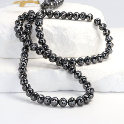 Black Diamond 6mm Faceted Rondelles
