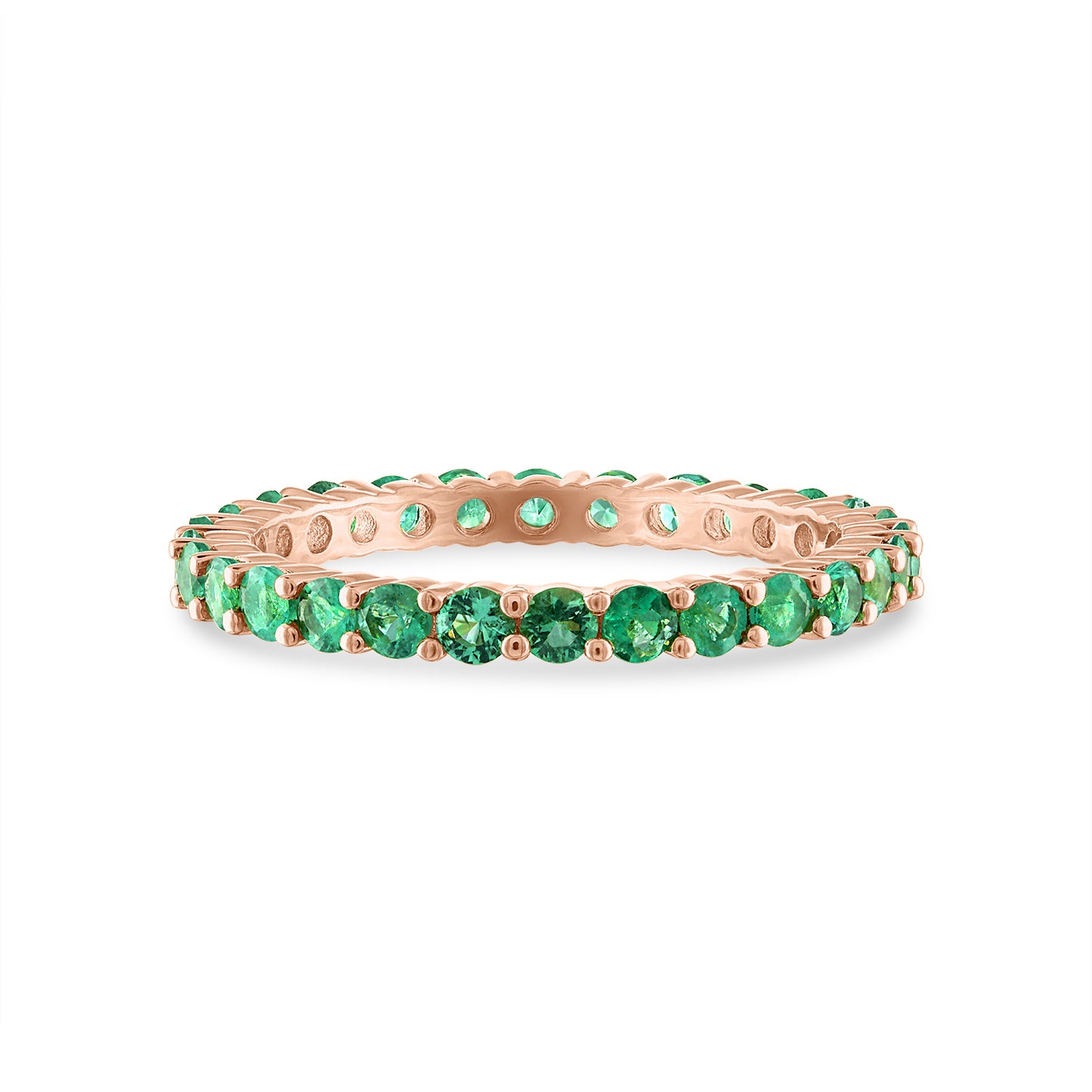 Shared Prong Emerald Eternity Band