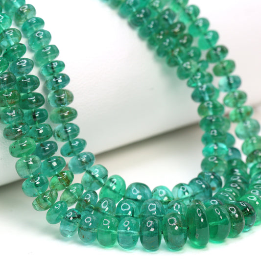 Green Emerald 4mm Smooth Rondelles