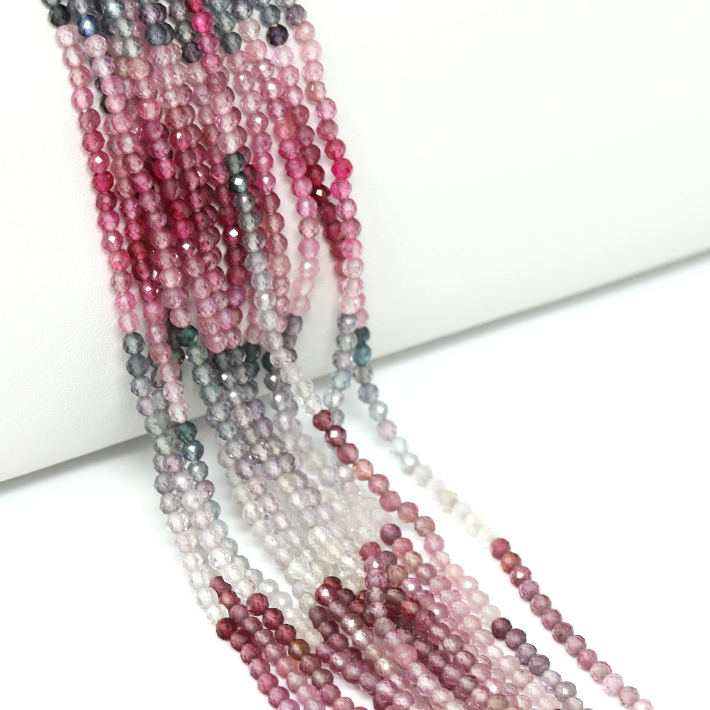 Multi Spinel 2.5mm Faceted Rounds Bead Strand