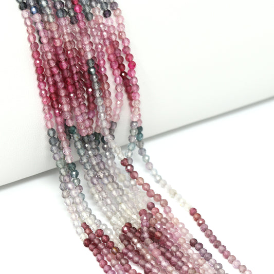Multi Spinel 2.5mm Faceted Rounds Bead Strand