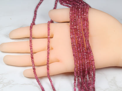 Pink Tourmaline 3mm Faceted Rondelles