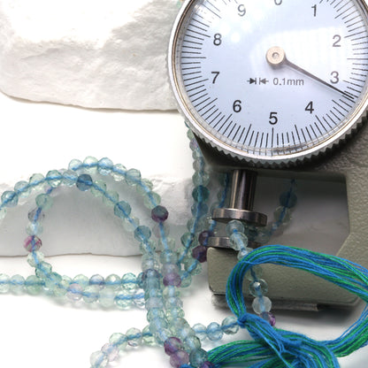 Blue Fluorite 3mm Faceted Rondelles