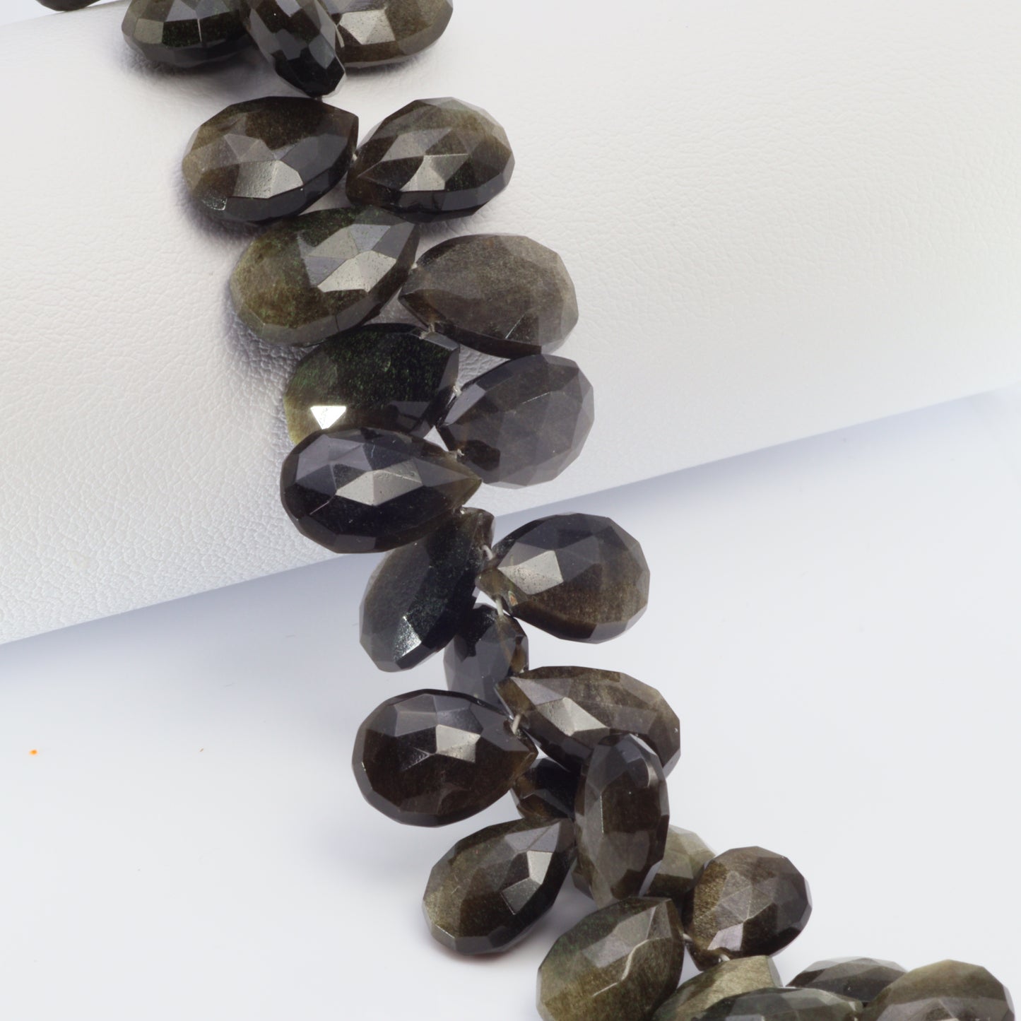Cat's Eye Feldspar 9x7mm - 15x10mm Faceted Pear Shaped Briolettes Bead Strand