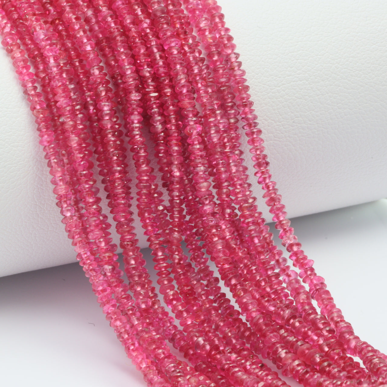 Pink Spinel 2mm Smooth Rondelles Bead Strand