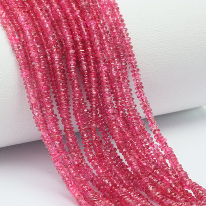 Pink Spinel 2mm Smooth Rondelles Bead Strand