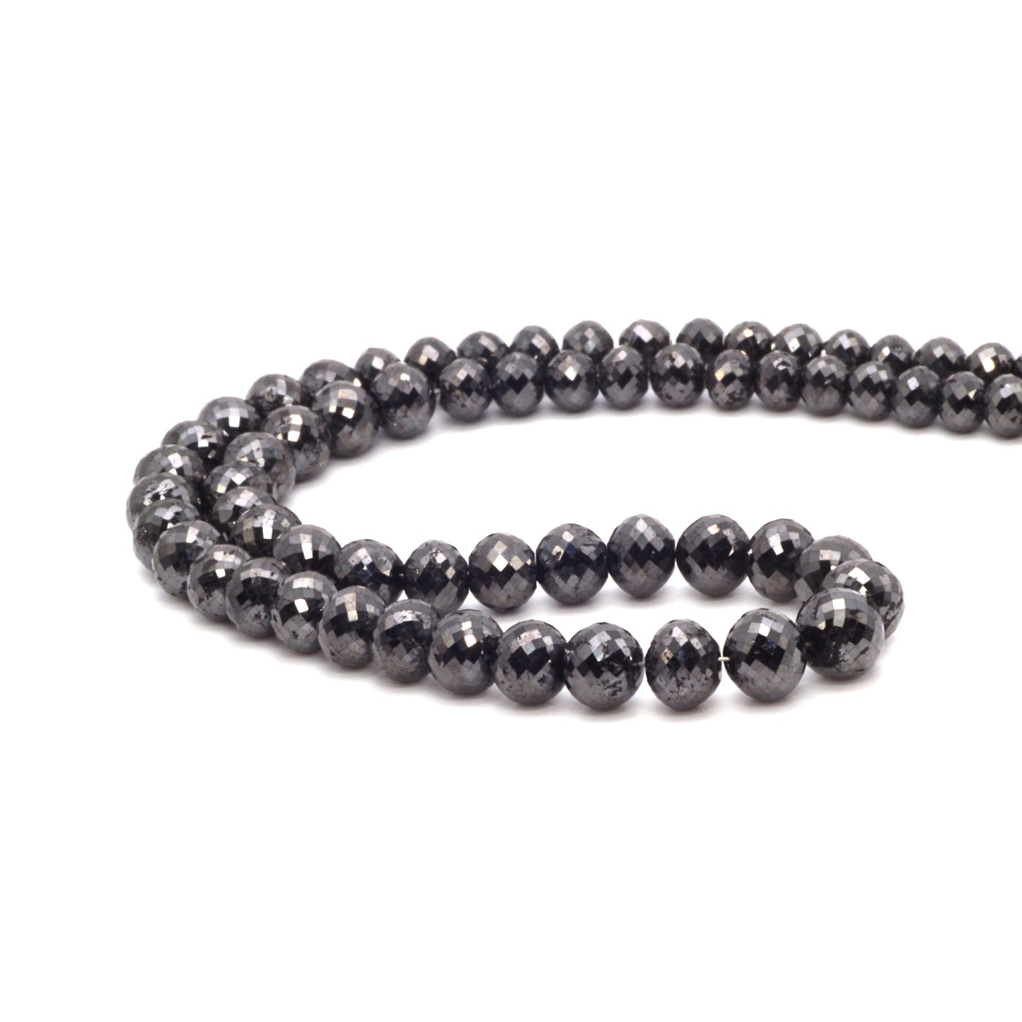 Black Diamond 4.5mm - 6.5mm Faceted Rondelles Bead Strand
