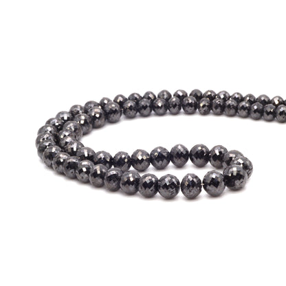Black Diamond 4.5mm - 6.5mm Faceted Rondelles Bead Strand