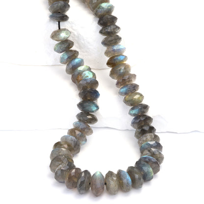 Blue Labradorite 9mm German Cut Faceted Rondelles