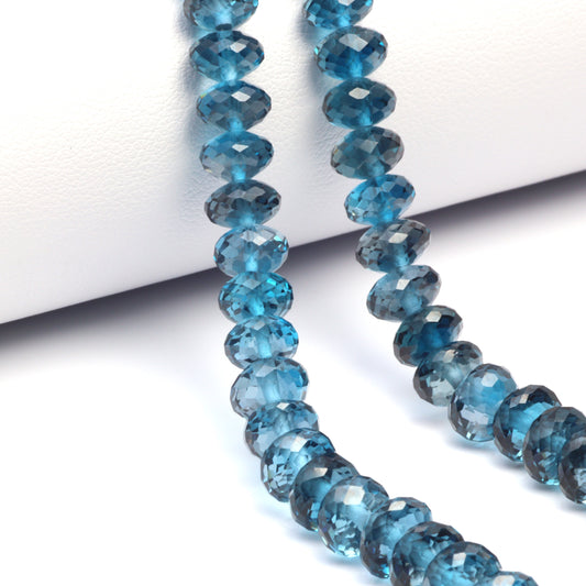 London Blue Topaz 6mm Faceted Rondelles